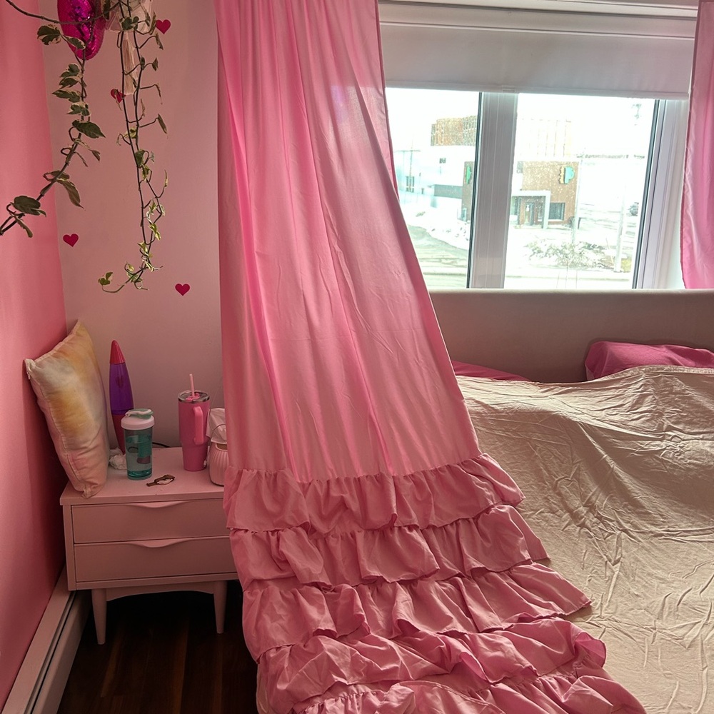 Pink Ruffled Canopy/Drape